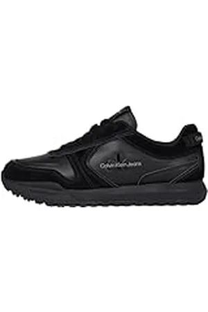 Calvin Klein Runner Sneaker Hombre Toothy Irregular Lines de ante, Negro (Triple Black), 46
