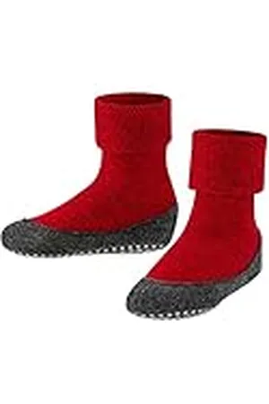 Falke Cosyshoe Minis K HP lana puños en la suela 1 par, Calcetines para casa Unisex niños, Rojo (Fire 8150), 25-26