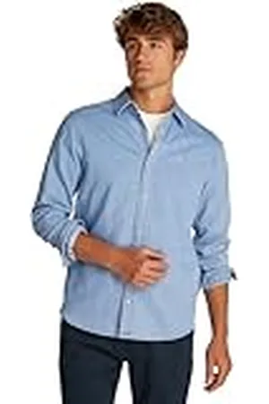 Tommy Hilfiger Camisa Vaquera Hombre Regular Fit con Botones, Azul (Denim Light), M