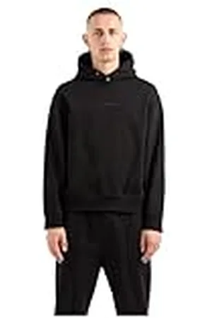 Armani Exchange Small Front and Back Cotton French Terry Hooded Sweatshirt Sudadera, , Hombre