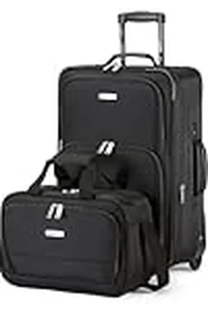 AmazonBasics Juego de Equipaje Blando de 2 Piezas, Maleta de Mano Expandible (58 cm) y Bolsa de Mano (25 cm), Ligeros, 100% Poliéster, Apilable