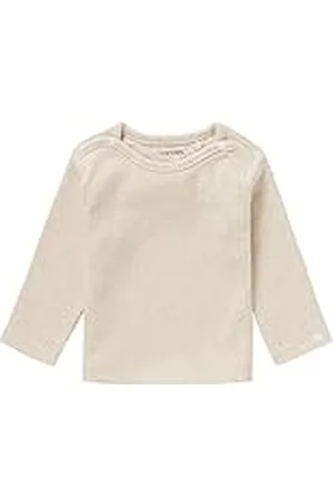 Noppies U tee LS Rib Natal Camiseta, Ras1202 Oatmeal-P611, 9 Mes Unisex bebé