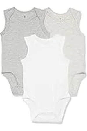 Amazon Body sin mangas de punto elástico de algodón (anteriormente Amazon Aware) Unisex Bebés, Pack de 3, , 0 meses