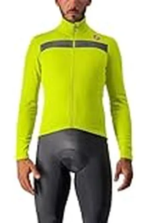 Castelli 4518511-383 Puro 3 Jersey FZ Sweatshirt Hombre Electric Lime/Silver Reflex Tamaño S