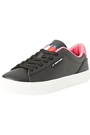 Tommy Hilfiger TJW Cupsole Sneaker ESS EN0EN02508, Zapatilla con Suela Mujer, Negro (Black/Pink Alert), 38 EU