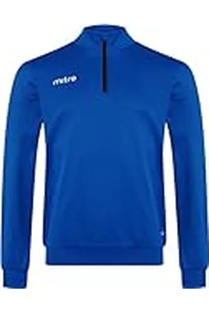 Mitre Edge Sudadera Juvenil con Cremallera de 1/4, Ropa de Entrenamiento de fútbol, Sudadera de Alto Rendimiento, Talla L Juvenil, Azul Real
