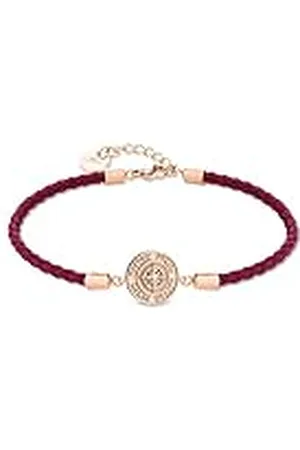 Fynch-Hatton Pulsera de cuero con parte central Northstar de acero inoxidable, 18 cm, Acero inoxidable, No es una piedra preciosa