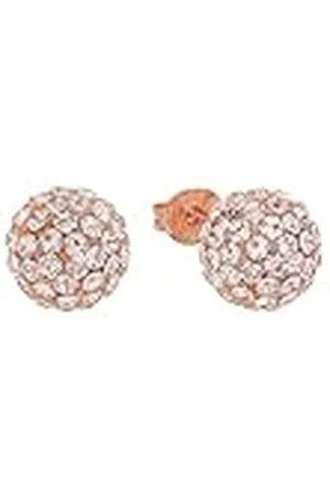 Amor Pendientes de plata de ley 925, con cristal, 0,8 cm, color rosa, en caja de regalo