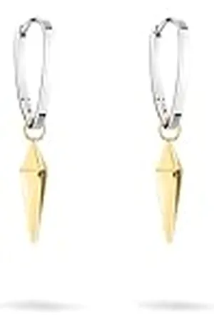 liebeskind Berlin - Pendientes de aro con colgante de péndulo de acero inoxidable 3,6, 3,6 cm, Acero inoxidable, No es una piedra preciosa