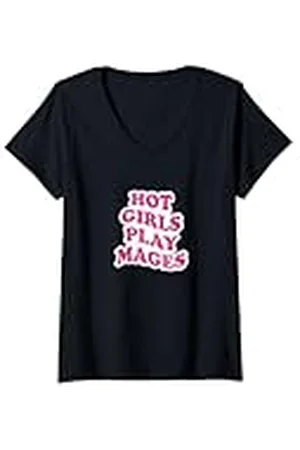 Fantasy Mujer Chicas Calientes Jugar Magos Camiseta Cuello V