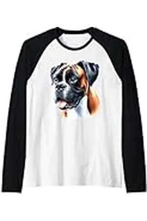 Urban Empyre Retrato de perro boxer Camiseta Manga Raglan