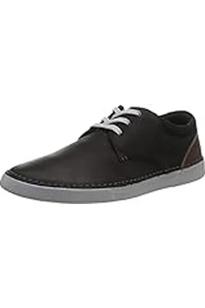 Clarks Gereld Lace, Zapatillas, para Hombre, Negro (Black Leather), 39.5 EU