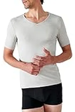 Damart Camiseta con Cuello de Pico, Manga Corta, Punto Thermolactyl clásico térmica, Gris Jaspeado, XS para Hombre
