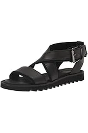 TOMS Sidney Tread, Sandalias Planas Mujer, Black/Black, 35.5 EU