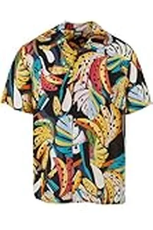 Urban classics Viscose AOP Resort Shirt Camisa, , 4XL para Hombre
