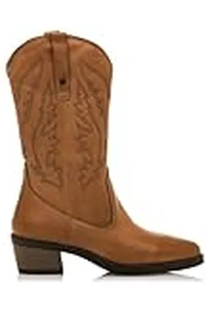MTNG Botas de tacón Mujer Botas de tacón TEO 58964 Mujer | De Piel, con Interior Piel y Punta Redonda | Botas de tacón Casual | sin Cierre-Abiertos | 58669 |