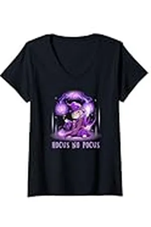 Grumpy Cat Mujer Gato gruñón mago - Hocus No Pocus Camiseta Cuello V