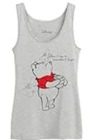 Disney Wodwinitk010 Camiseta sin Mangas, Gris Melange, XL para Mujer