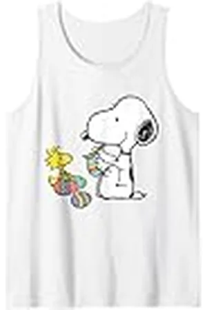 Peanuts Pintura de huevo de Pascua de Snoopy Woodstock Camiseta sin Mangas