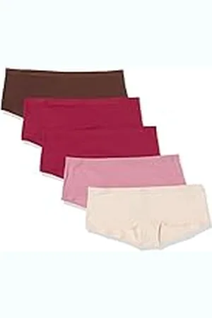 Amazon Braga Bóxer de Algodón (Disponible en Tallas Grandes) Mujer, Pack de 5, , 46