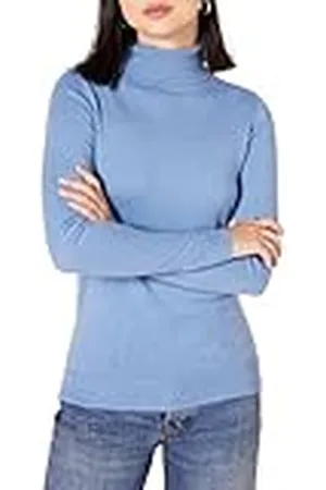 Amazon Jersey de Cuello Vuelto, Manga Larga, Ligero y de Ajuste Clásico (Disponible en Tallas Grandes) Mujer, , S