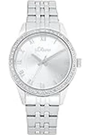 QS by s.Oliver Reloj de pulsera señoras reloj de cuarzo analógico, con brazalete de acero inoxidable, , 5 bar resistente al agua, viene en caja de regalo