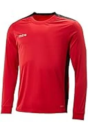 Mitre Kids Charge Long Sleeve Football Match Day Shirt - Scarlet/ Black Small Youth/26-28 Inch