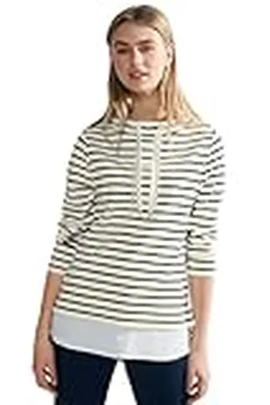 CECIL B320878 Camiseta de Manga Larga 2 en 1 a Rayas, , L para Mujer