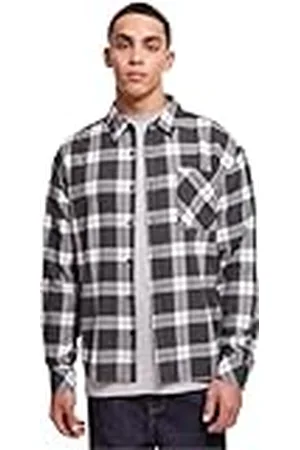 Urban classics Boxy Dark Checked Shirt Camisa, , XL para Hombre