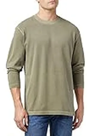 Marc O’ Polo Marc OߴPolo Hombre Camiseta de manga larga de punto de algodón orgánico con cuello redondo, (Olive), XS