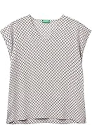 Benetton Blusa 53uedq05m, Camisa Mujer, Azul (Multicolor 69E), L