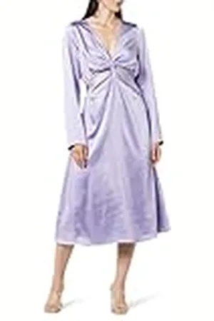 THE DROP Violeta Vestido Largo Cut-Out de Seda para Mujer, , XS