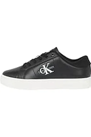 Calvin Klein Classic Cupsole Lowlaceup Lth Wn Yw0Yw01444 Zapatillas deportivas para Mujer, Negro (Black/Bright White), 41 EU