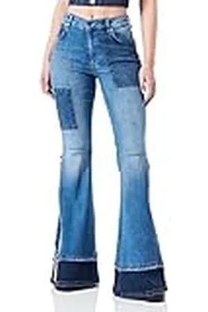 Moschino Maxi Flare fit 5-Pocket Trousers Pantalones Casuales, , 26 De Las Mujeres