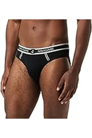 NAVIGARE 314 Slip, Multicolor (Bianco/Nero/BLU/Grigio Bianco/Nero/BLU/Grigio), Medium (Talla del Fabricante:4) (Pack de 6) para Hombre