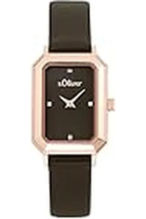 QS by s.Oliver Reloj de pulsera analógico de cuarzo para señora, con correa de piel, , hermético 3 bar, se entrega en estuche de regalo, 2035436