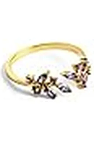 SINGULARU Anillo Buganvilla. Ajustable. Plata de Ley 925 con Acabado Baño de de 18 Kt. Talla Unica. Joyas para Mujer