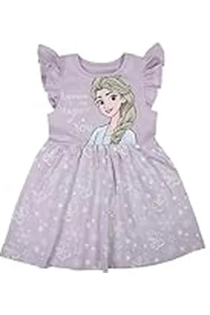 Disney REINA DE NIEVES, Conjunto de 2 piezas, Camiseta + Pantalones cortos, Niños, (2 a 8 años), Unisex, Niño, Niña, Suave, Lindo, Cálido, Camiseta, Pantalones, Modelo DIS FROZ 5223C387 S1-4A, VIOLET