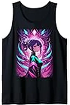 Curlyfox Design Animegirl Anime Manga Girl Linda y Cool Girl 16 Camiseta sin Mangas