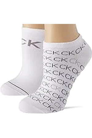 Calvin Klein All Over Logo Sneaker, (White), Talla única (Pack de 2) para Mujer