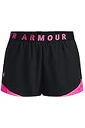 Under Armour UA Play Up Shorts 3.0 Pantalones cortos de mujer, pantalones cortos deportivos con bajo redondeado, color /rosa fantasía/rosa fantasía