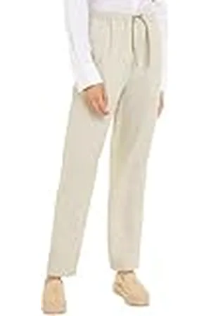 Tommy Hilfiger Pantalón de tela Mujer Casual Linen Pull On Pant Corte cónico, Beige (Beige), 46