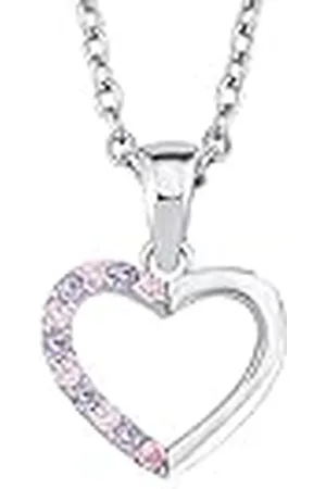 Prinzessin Lillifee Collar con colgante de plata de ley 925 collar de niña, con zirconia synth, 35+3 cm, plata, corazón, viene en caja de regalo de joyería, 2021107