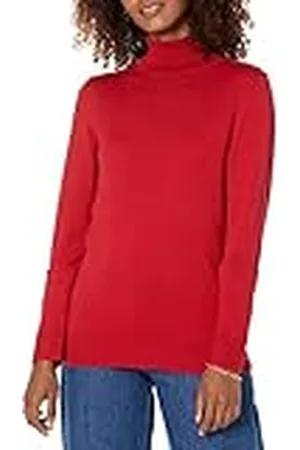 Amazon Jersey de Cuello Vuelto, Manga Larga, Ligero y de Ajuste Clásico (Disponible en Tallas Grandes) Mujer, , M