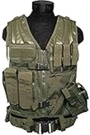 Mil-tec Quick Draw Tactical Vest Cross Draw Combat Vest - Green OD