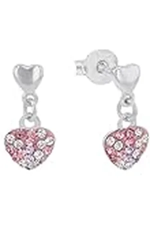 Prinzessin Lillifee Pendientes plata de ley 925 joyería infantil para las orejas de las niñas, con Preciosa, 1.2 cm, plata, corazón, viene en caja de regalo de joyería, 2013169