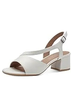 Jana Softline 8-28378-42 100 White Absatzsandale Komfortable Mehrweite Alltagsschuh Festlich Elegant, Sandalia con talón Mujer, , 37 EU Ancho
