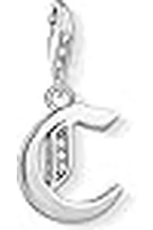 Thomas Sabo Colgante de Mujer, de Ley 925 con Circonitas Blancas, Plateado, 6 cm, Letra C