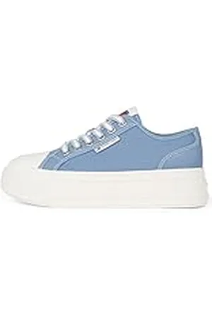 Tommy Hilfiger TJW Foxing Flatform Sneaker Low EN0EN02713, Zapatillas Deportivas Mujer, Blue (Clear Water), 40 EU
