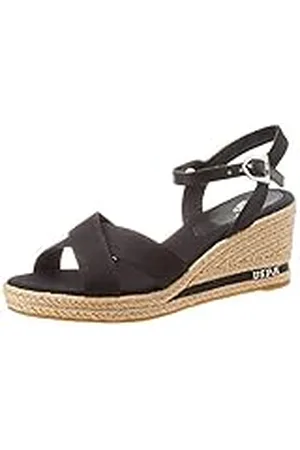 U.S. Polo Assn. Madelyn Rope, Sandalias de Talón Abierto Mujer, Negro (Black 004), 36 EU